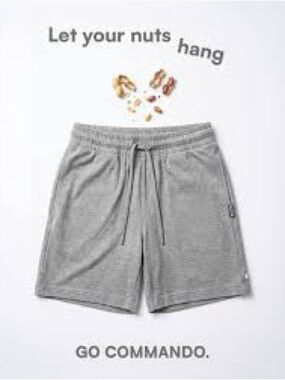 NADS ORGANIC COTTON COMMANDO GRAY SHORT XL  NWT